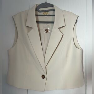SSYS Jules Cropped Vest In Ivory
